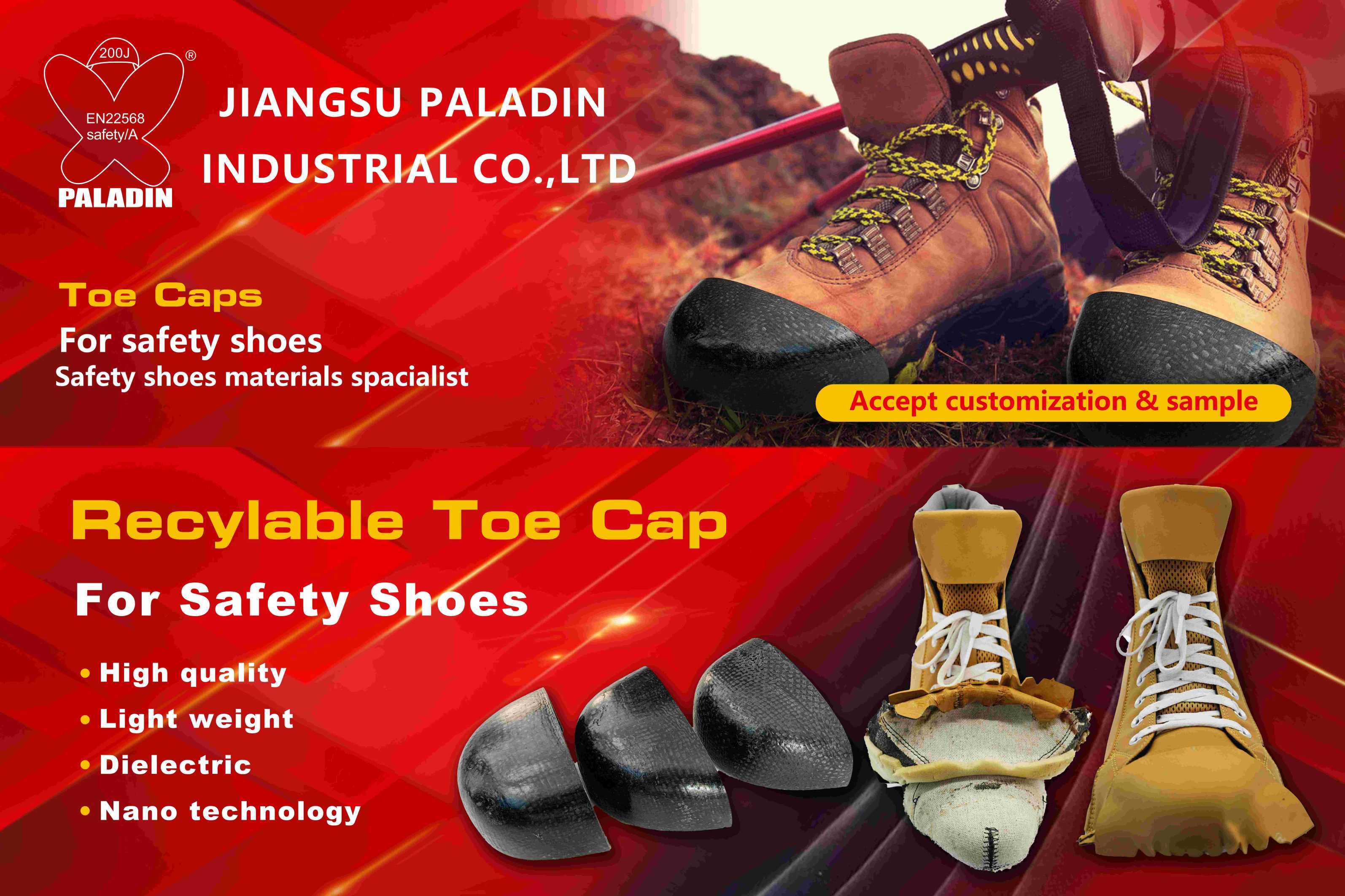 Tampilan depan penutup sepatu keselamatan pelindung metatarsal komposit